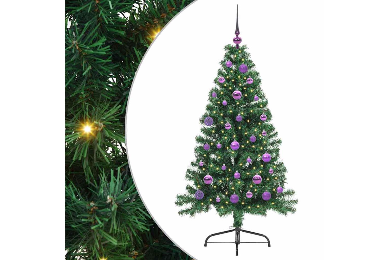 Vidaxl Artificial Pre-lit Christmas Tree Green 150 Cm Pvc