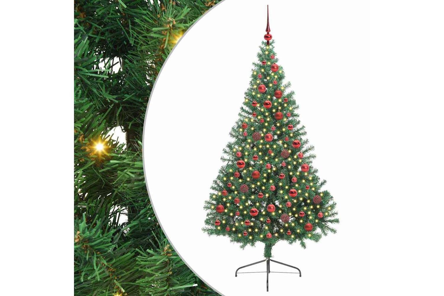 Vidaxl Artificial Pre-lit Christmas Tree Green 180 Cm Pvc