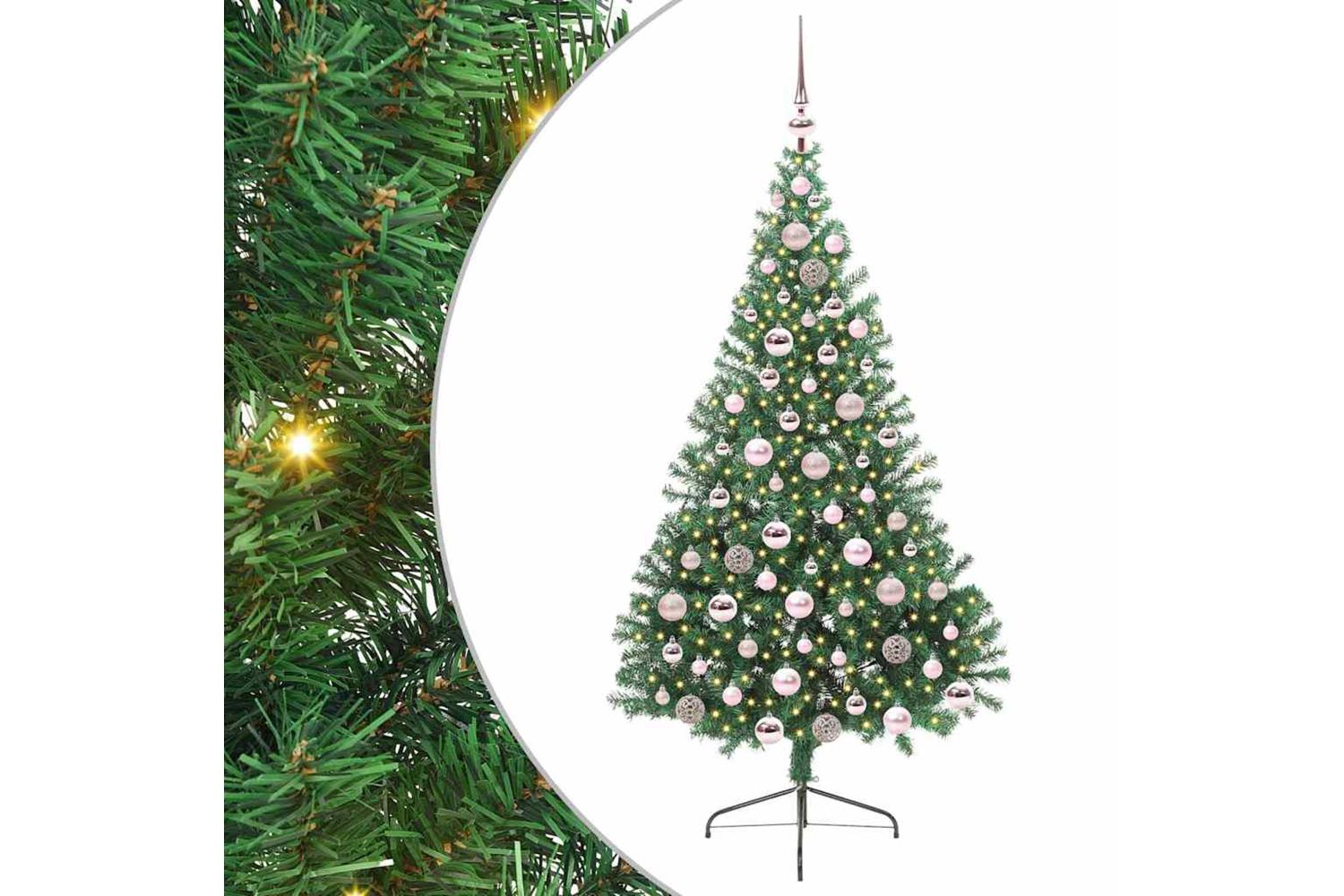 Vidaxl Artificial Pre-lit Christmas Tree Green 180 Cm Pvc