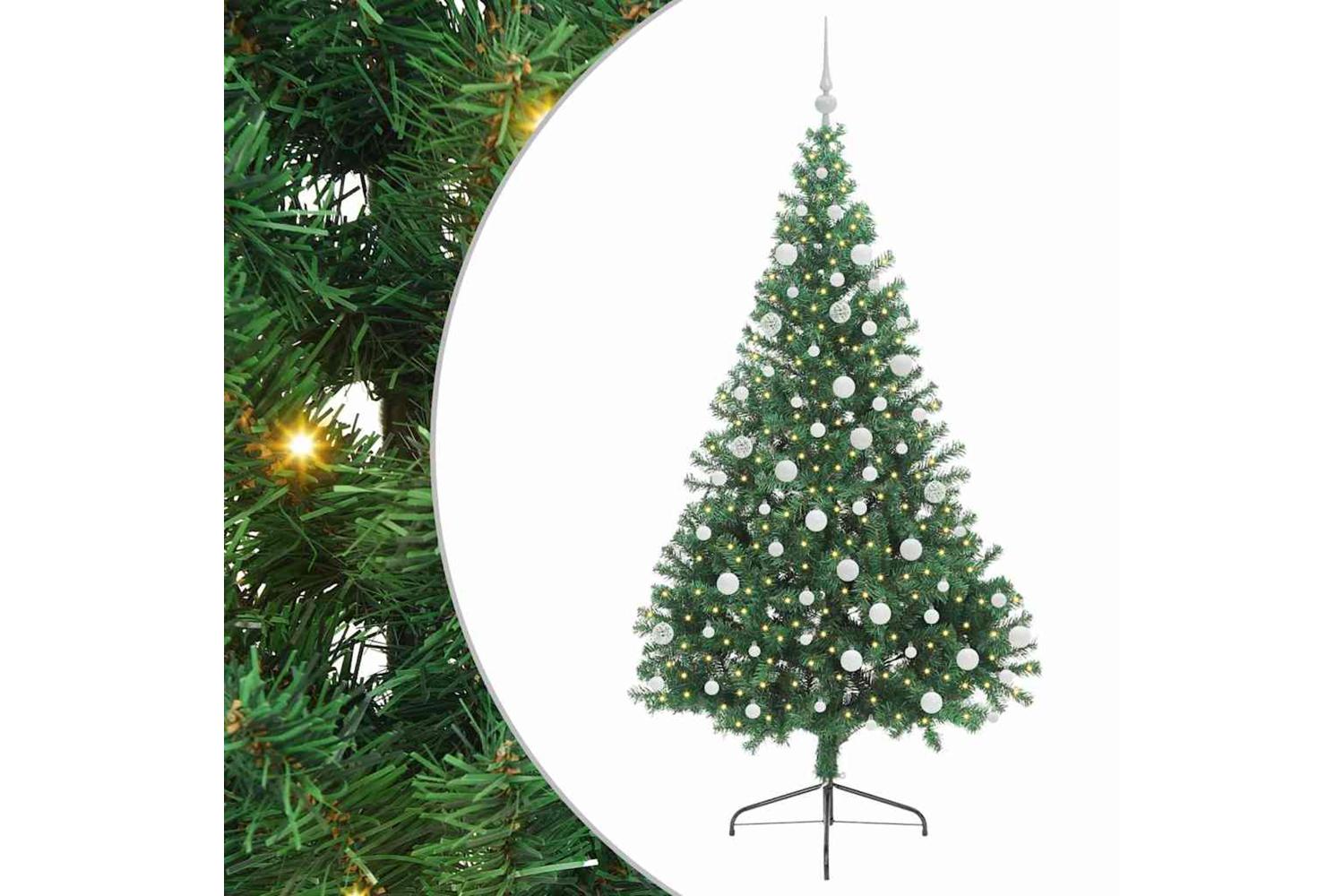 Vidaxl Artificial Pre-lit Christmas Tree Green 180 Cm Pvc