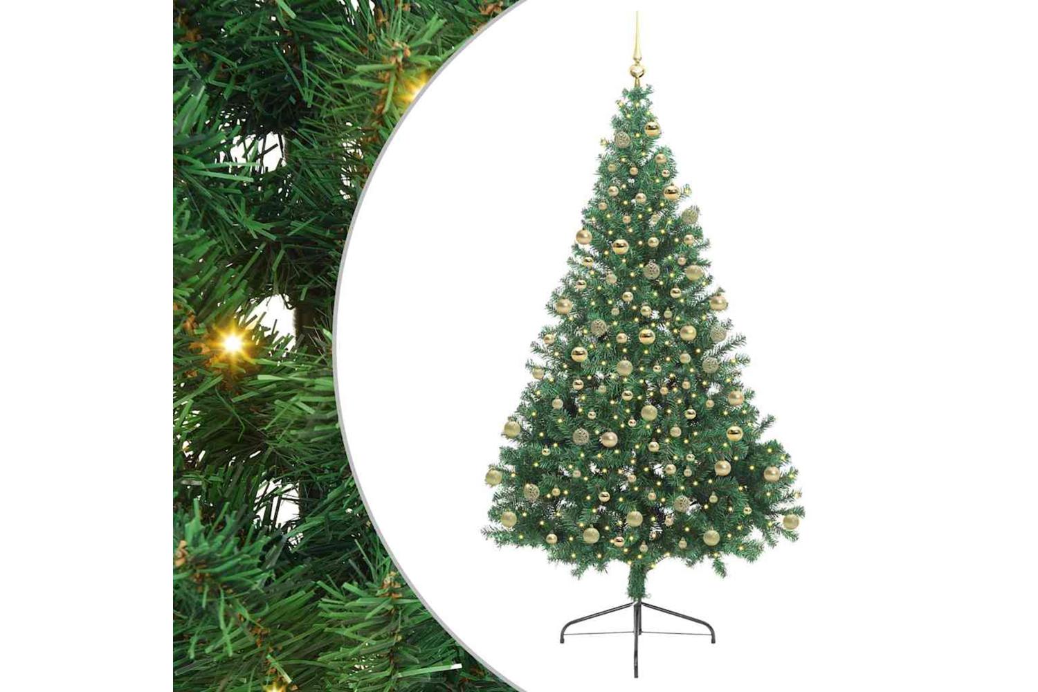 Vidaxl Artificial Pre-lit Christmas Tree Green 180 Cm Pvc