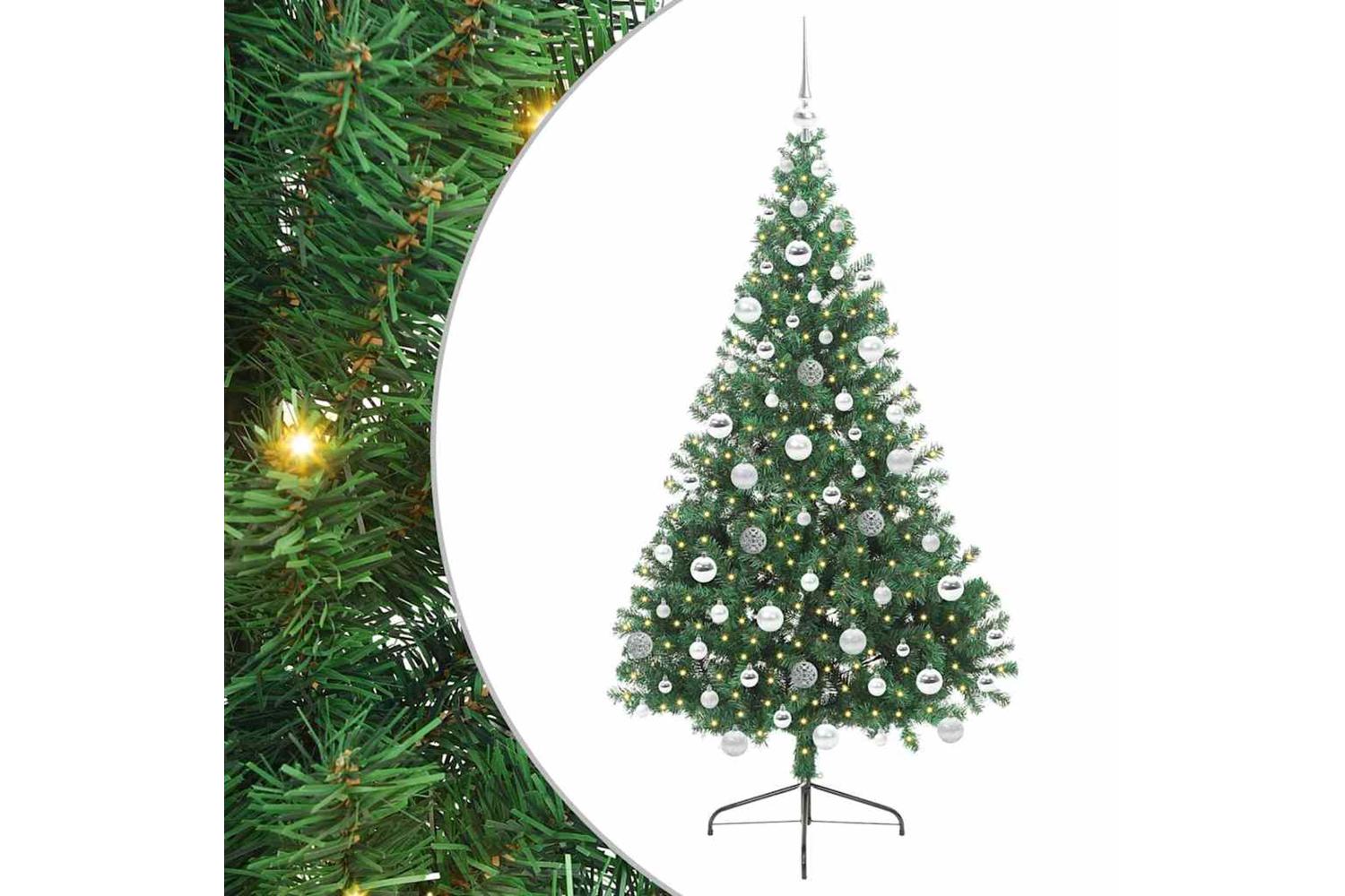 Vidaxl Artificial Pre-lit Christmas Tree Green 180 Cm Pvc