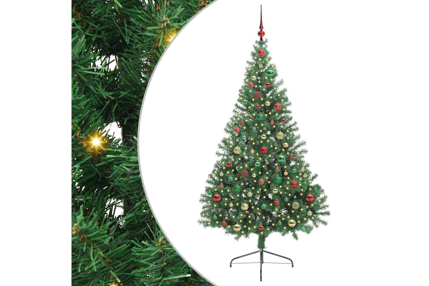 Vidaxl Artificial Pre-lit Christmas Tree Green 180 Cm Pvc
