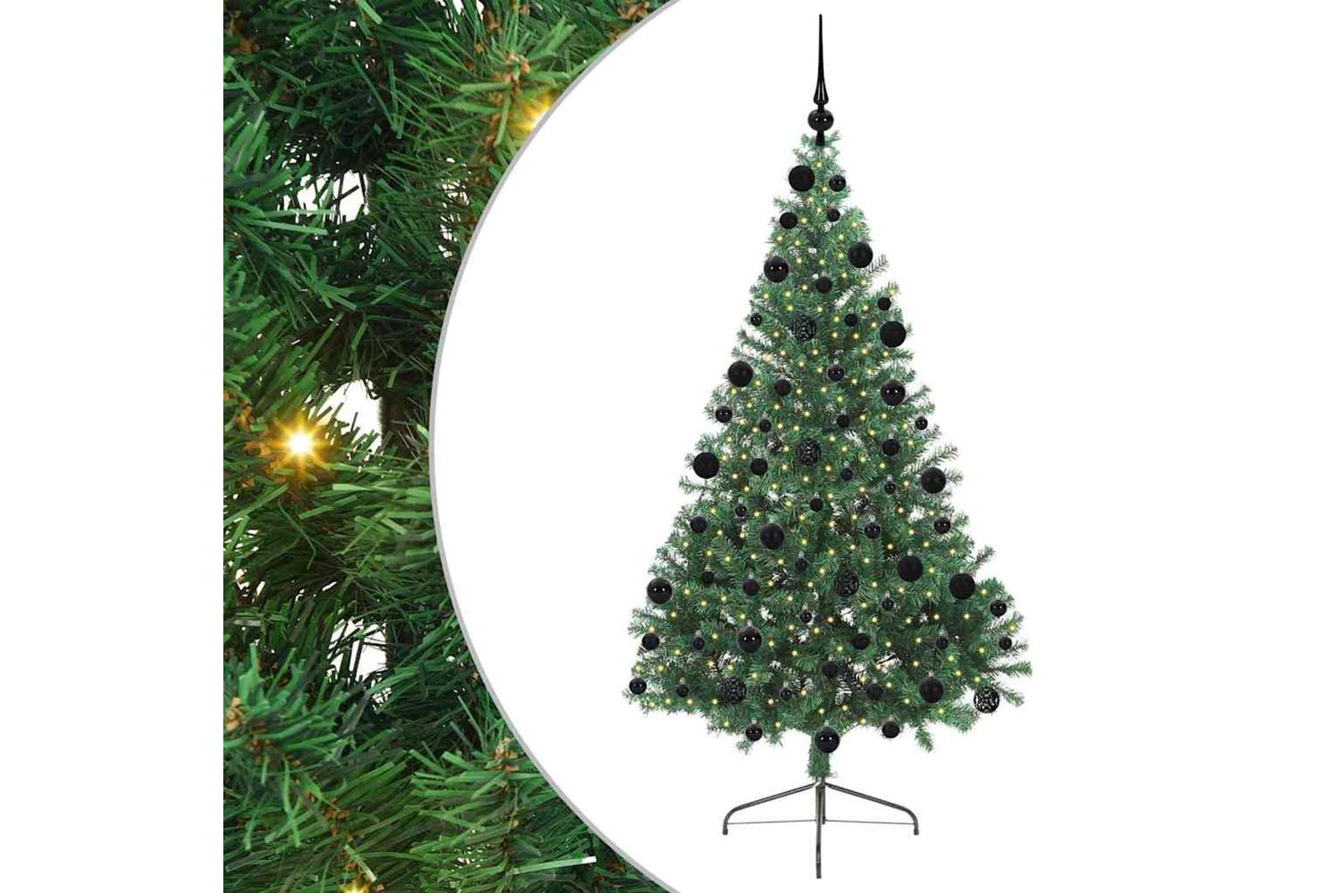 Vidaxl Artificial Pre-lit Christmas Tree Green 210 Cm Pvc