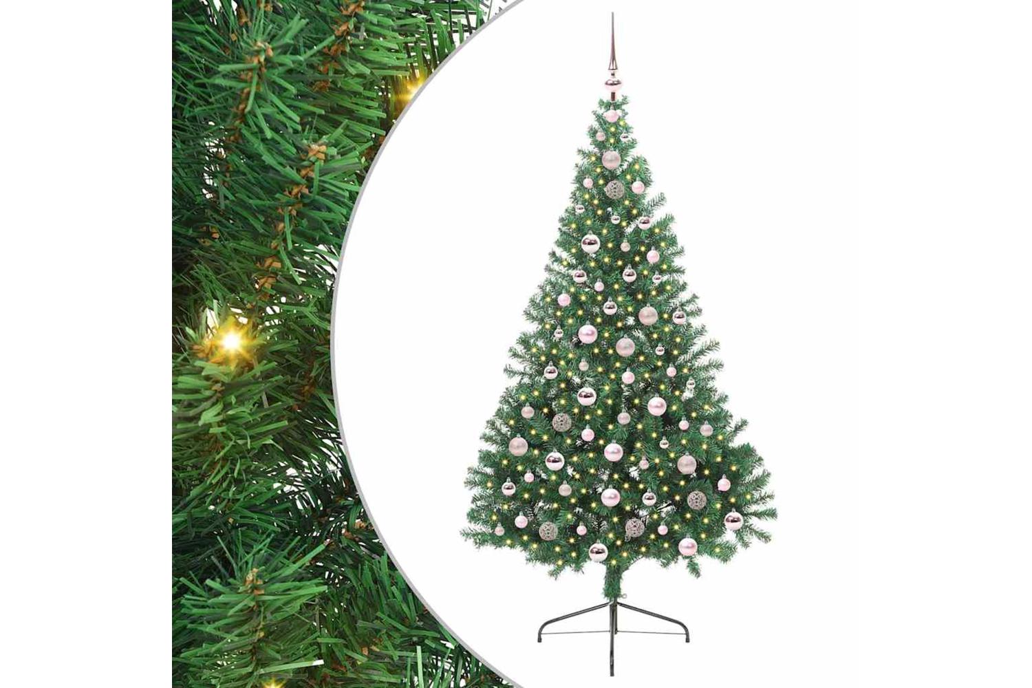 Vidaxl Artificial Pre-lit Christmas Tree Green 210 Cm Pvc
