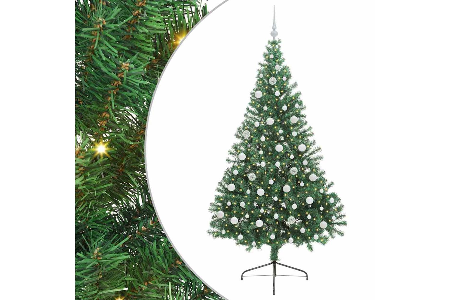 Vidaxl Artificial Pre-lit Christmas Tree Green 210 Cm Pvc