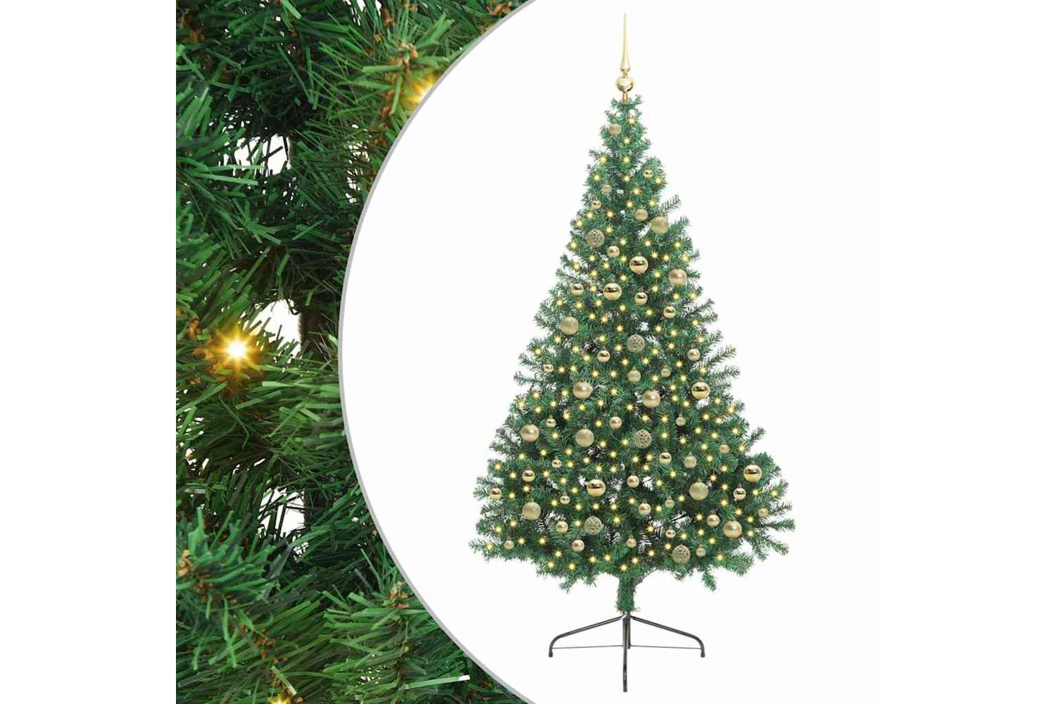 Vidaxl Artificial Pre-lit Christmas Tree Green 210 Cm Pvc