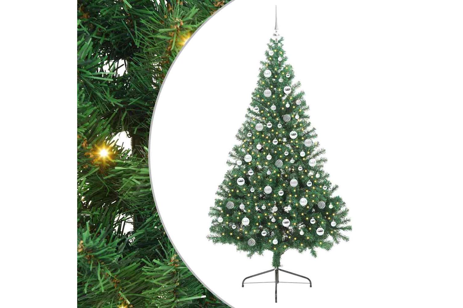 Vidaxl Artificial Pre-lit Christmas Tree Green 210 Cm Pvc