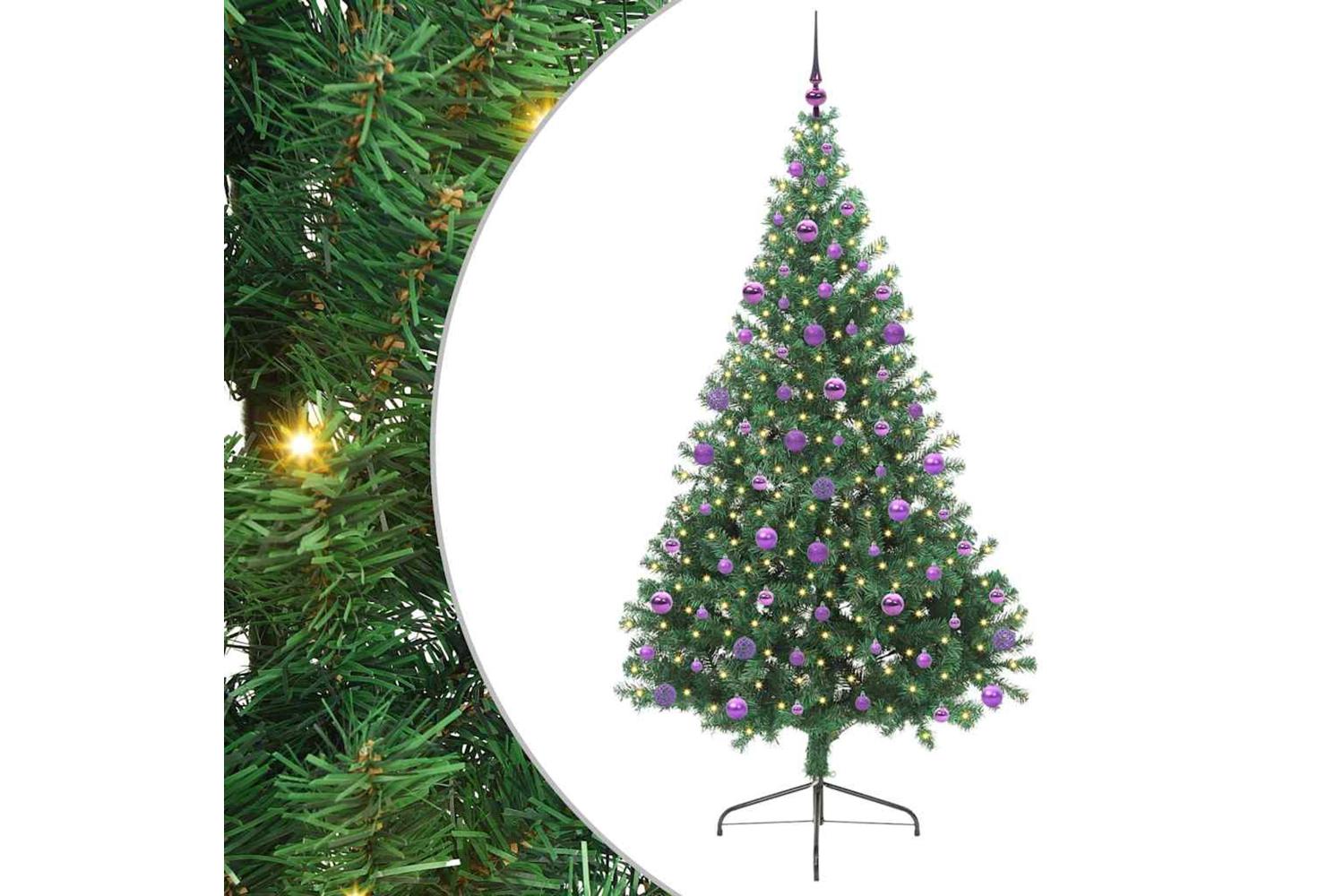 Vidaxl Artificial Pre-lit Christmas Tree Green 210 Cm Pvc