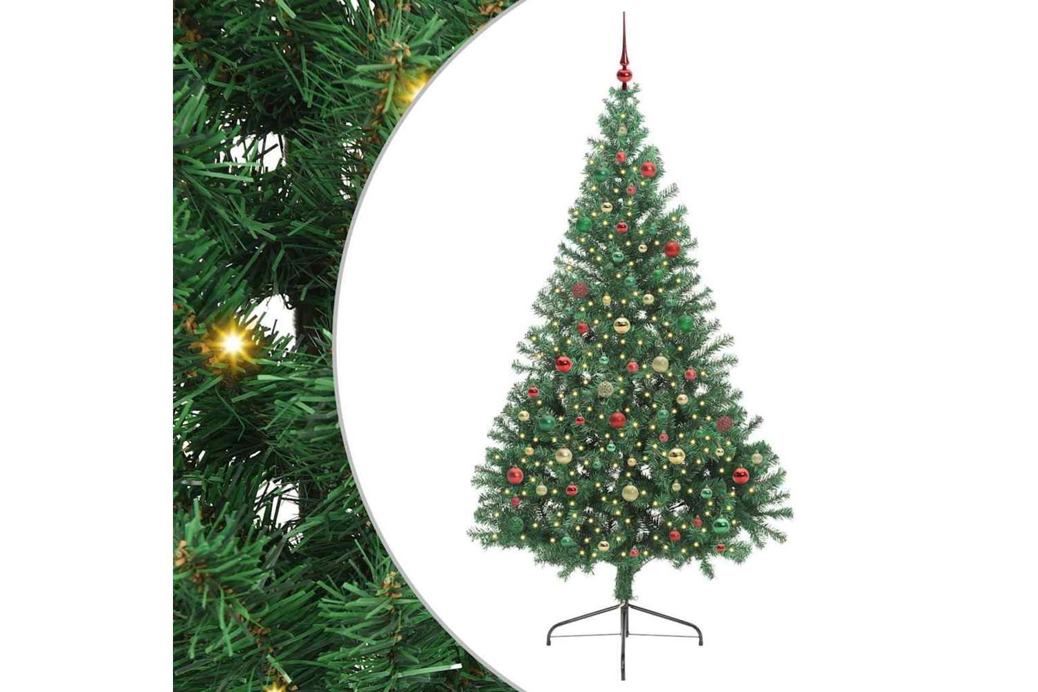 Vidaxl Artificial Pre-lit Christmas Tree Green 210 Cm Pvc