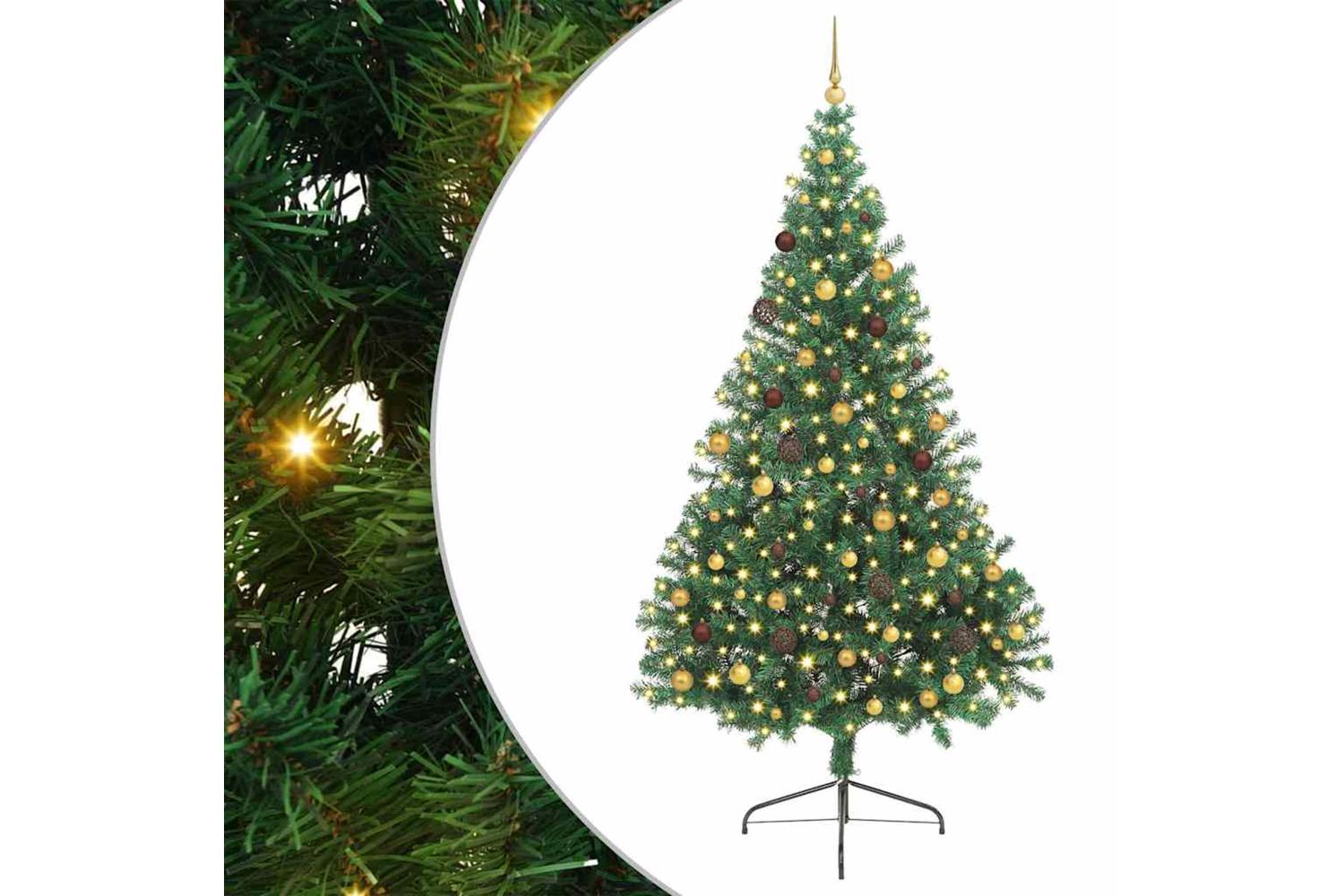 Vidaxl Artificial Pre-lit Christmas Tree Green 240 Cm Pvc