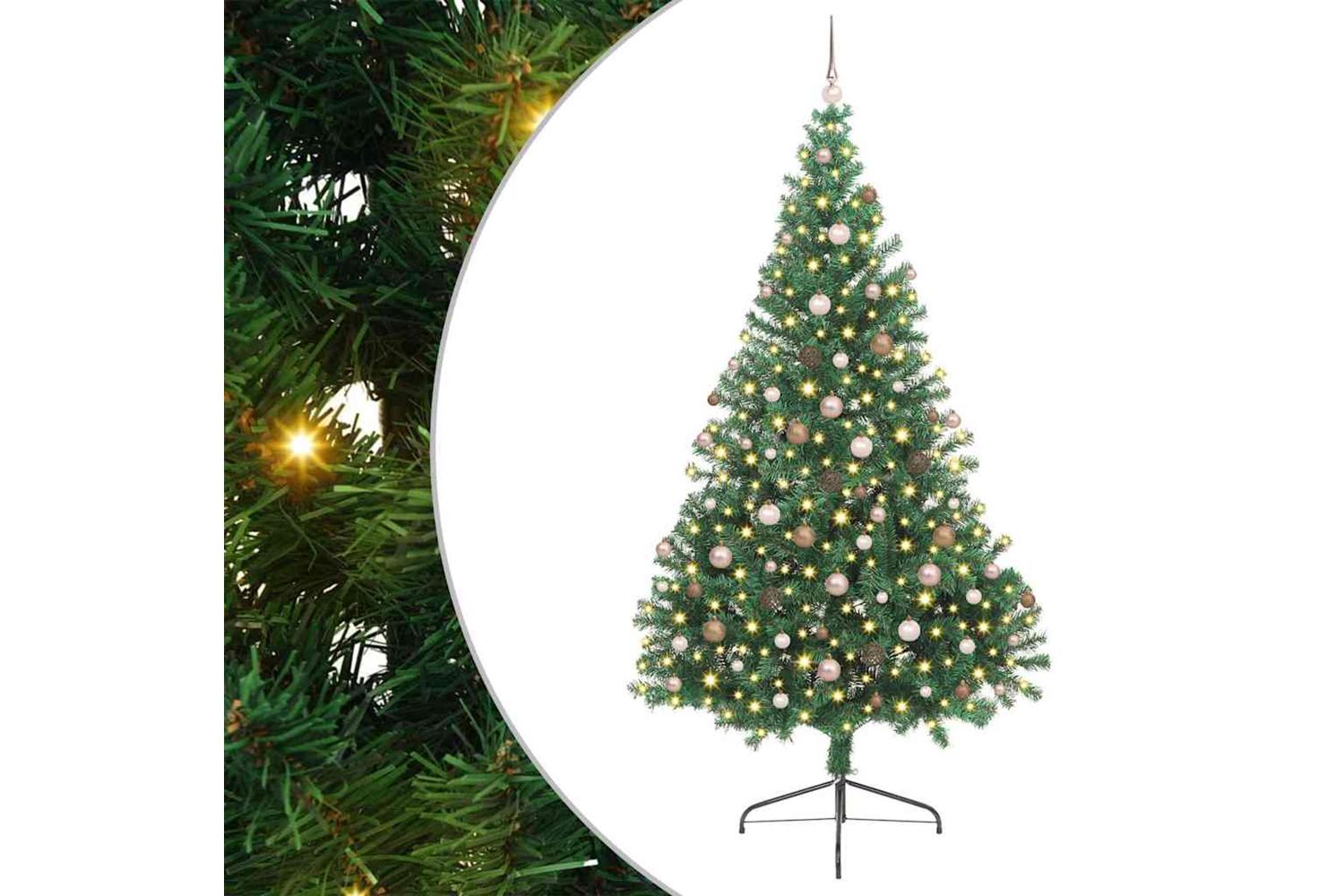 Vidaxl Artificial Pre-lit Christmas Tree Green 240 Cm Pvc