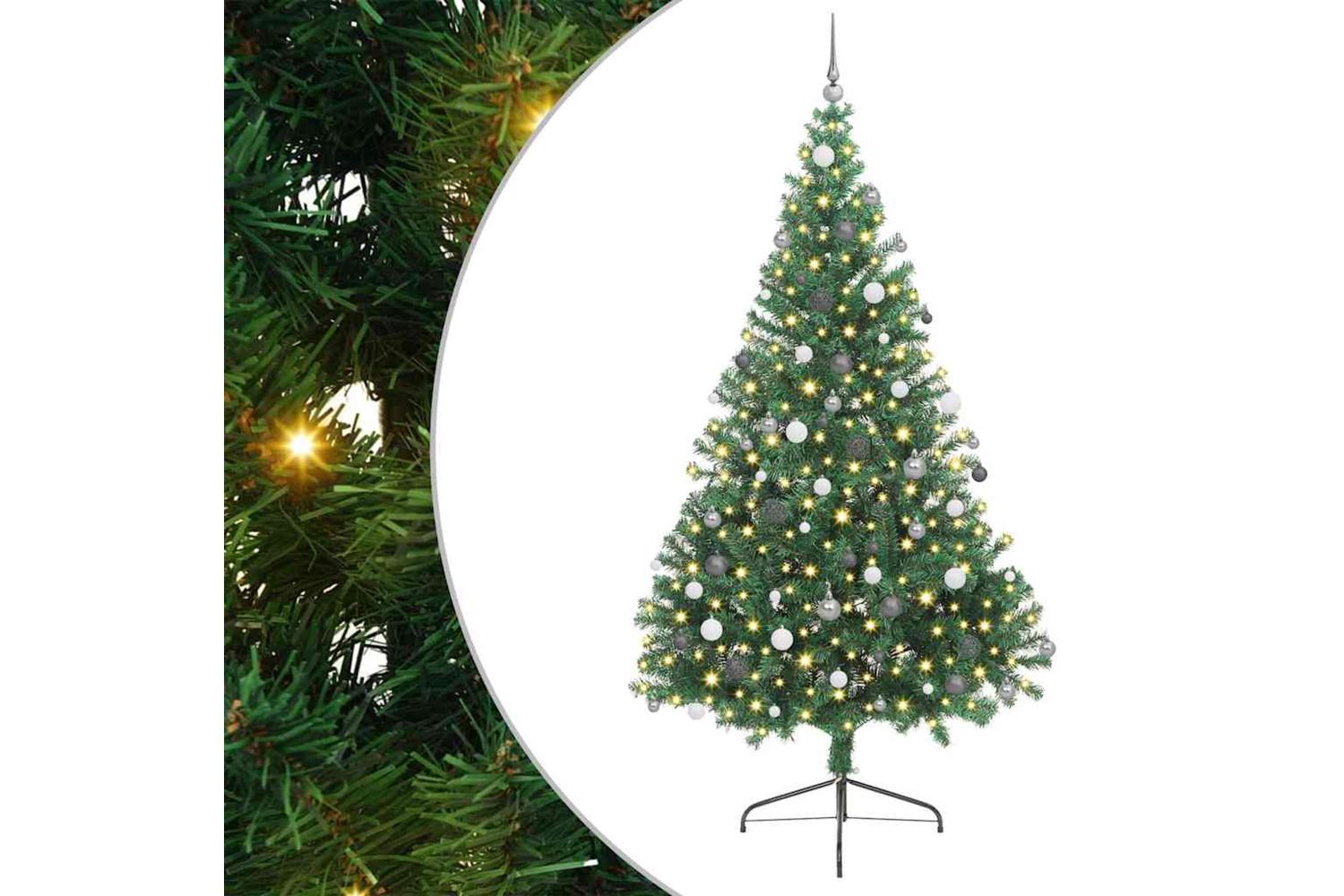 Vidaxl Artificial Pre-lit Christmas Tree Green 240 Cm Pvc