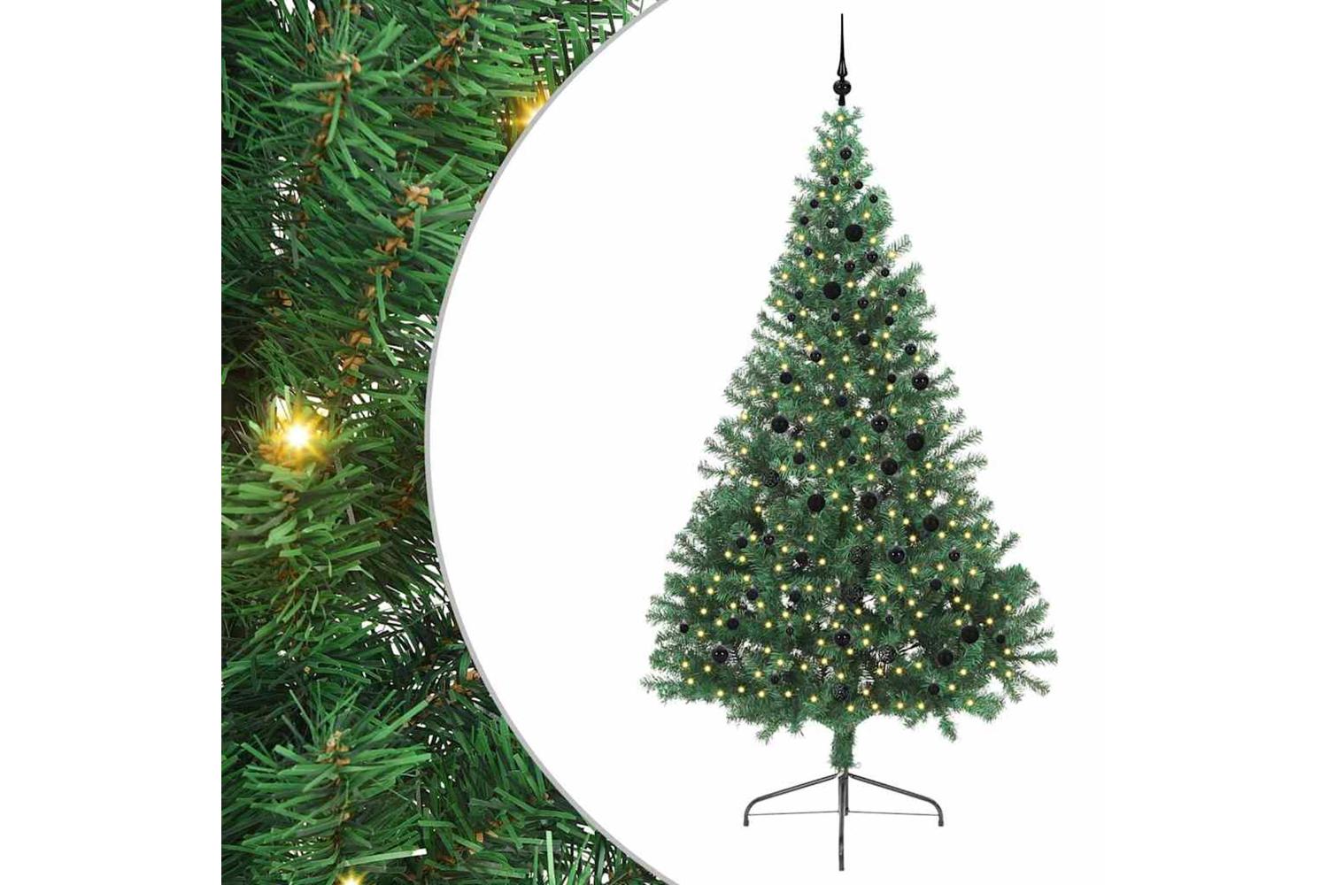 Vidaxl Artificial Pre-lit Christmas Tree Green 240 Cm Pvc