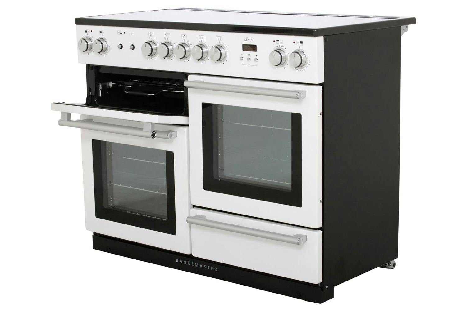 White Electric Induction Range rangemaster nexus 110cm electric induction range cooker nex110eiwh c white