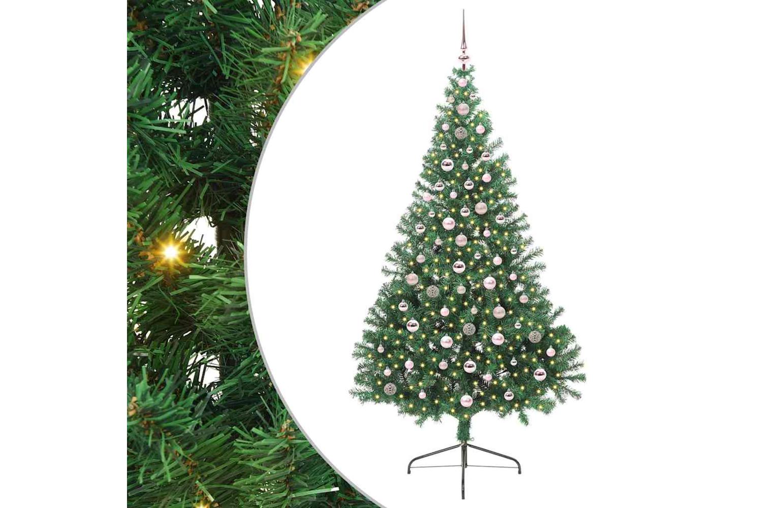 Vidaxl Artificial Pre-lit Christmas Tree Green 240 Cm Pvc