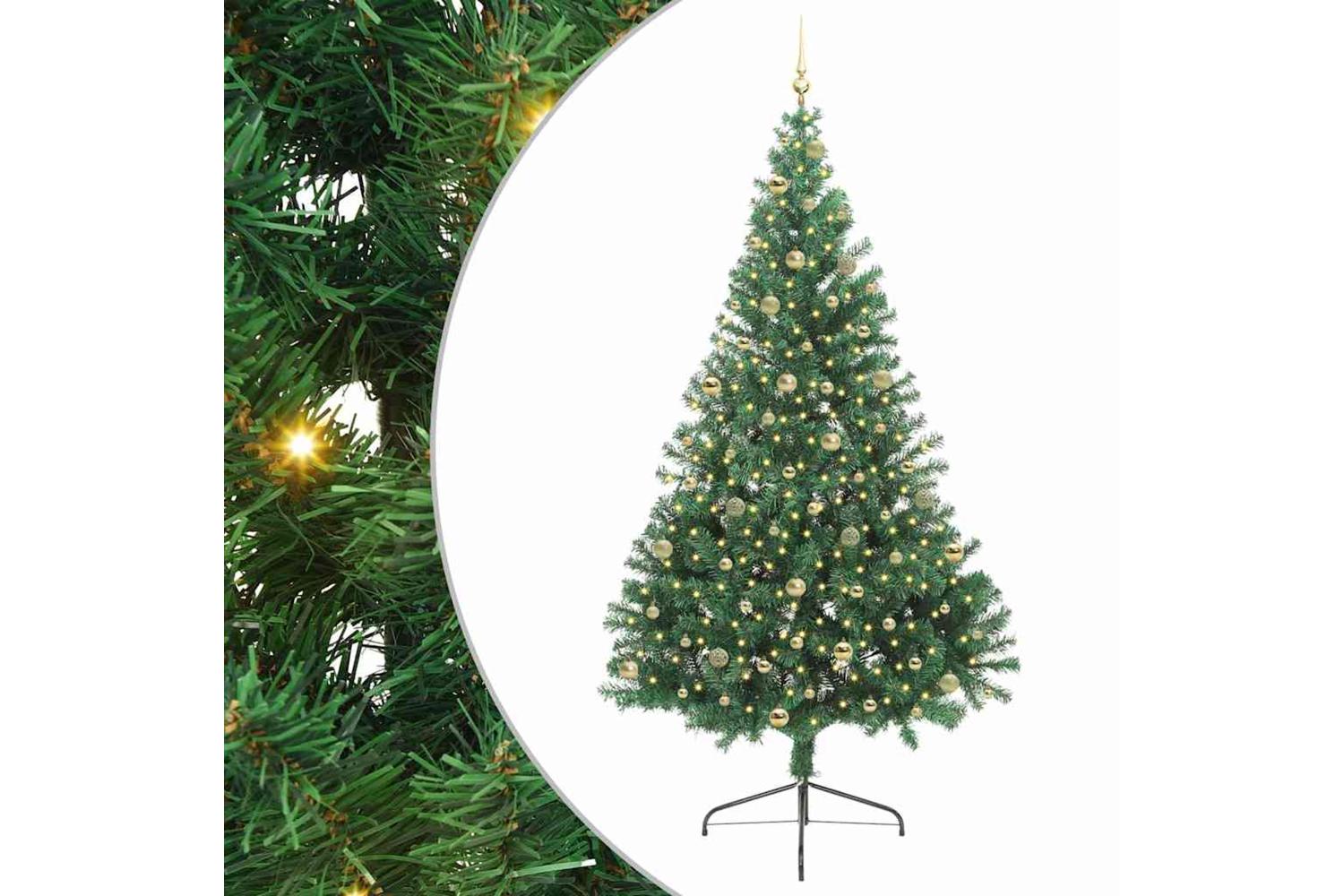 Vidaxl Artificial Pre-lit Christmas Tree Green 240 Cm Pvc