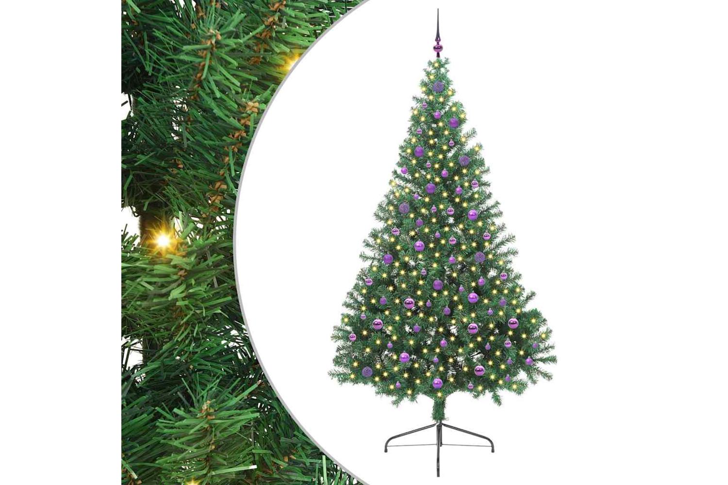 Vidaxl Artificial Pre-lit Christmas Tree Green 240 Cm Pvc