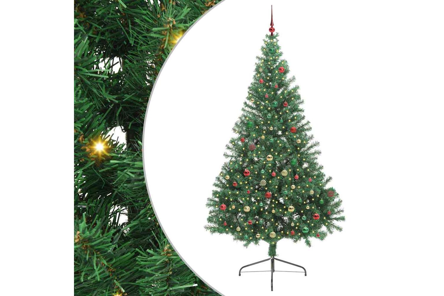 Vidaxl Artificial Pre-lit Christmas Tree Green 240 Cm Pvc