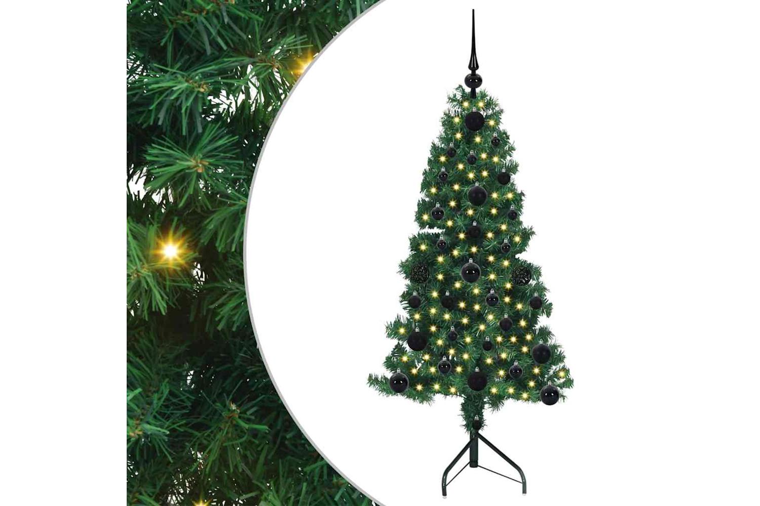 Vidaxl Corner Artificial Christmas Tree Green 120 Cm Pvc And Metal