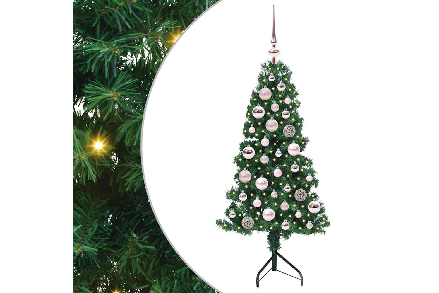 Vidaxl Corner Artificial Christmas Tree Green 120 Cm Pvc And Metal