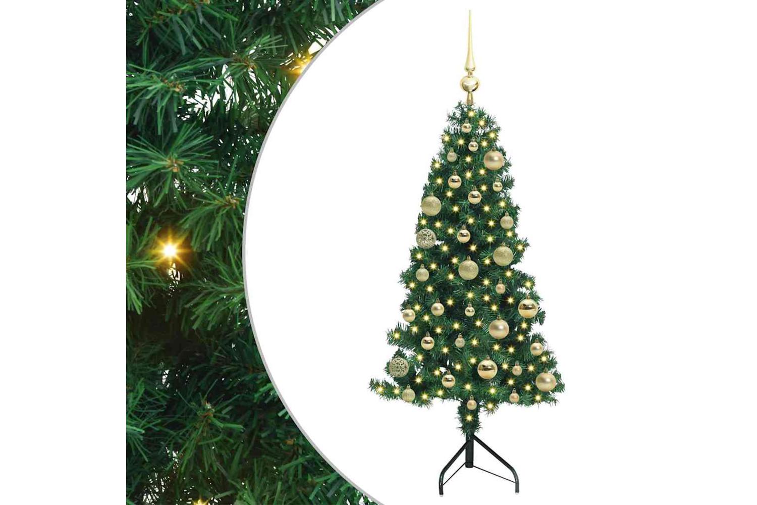 Vidaxl Corner Artificial Christmas Tree Green 120 Cm Pvc And Metal