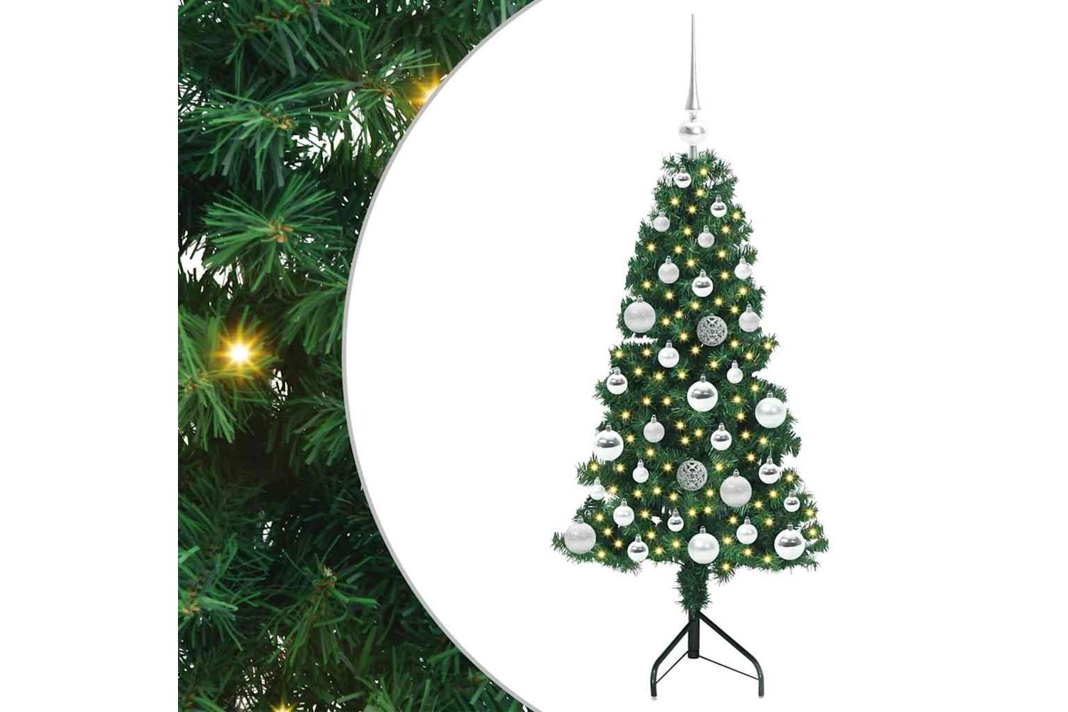 Vidaxl Corner Artificial Christmas Tree Green 120 Cm Pvc And Metal