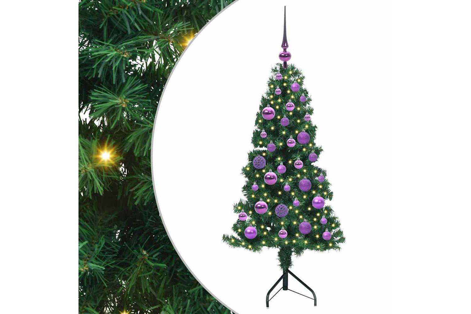 Vidaxl Corner Artificial Christmas Tree Green 120 Cm Pvc And Metal