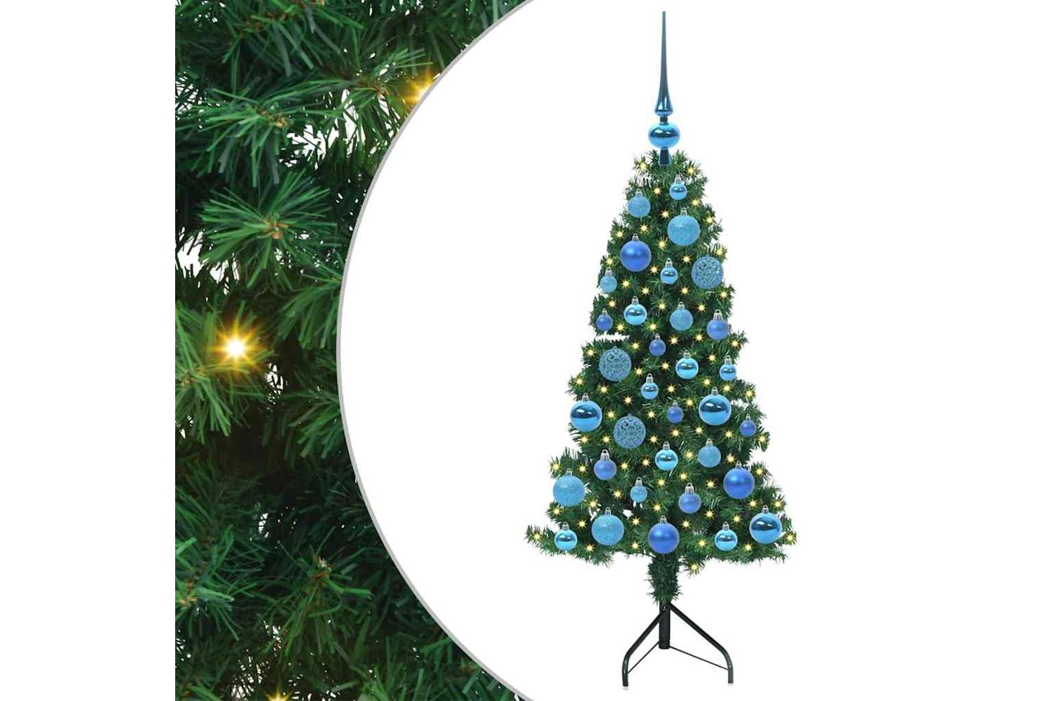 Vidaxl Corner Artificial Christmas Tree Green 120 Cm Pvc And Metal