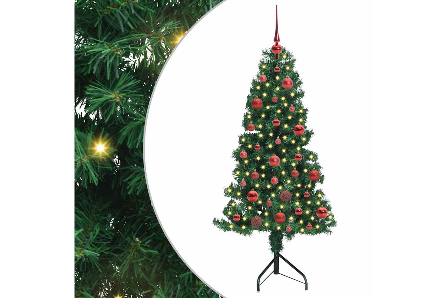 Vidaxl Corner Artificial Christmas Tree Green 150 Cm Pvc And Metal