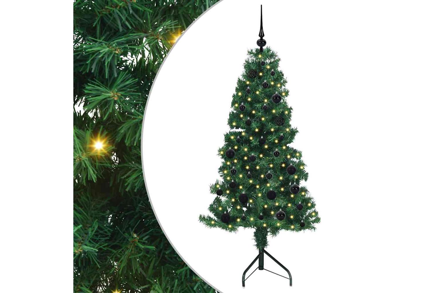 Vidaxl Corner Artificial Christmas Tree Green 150 Cm Pvc And Metal