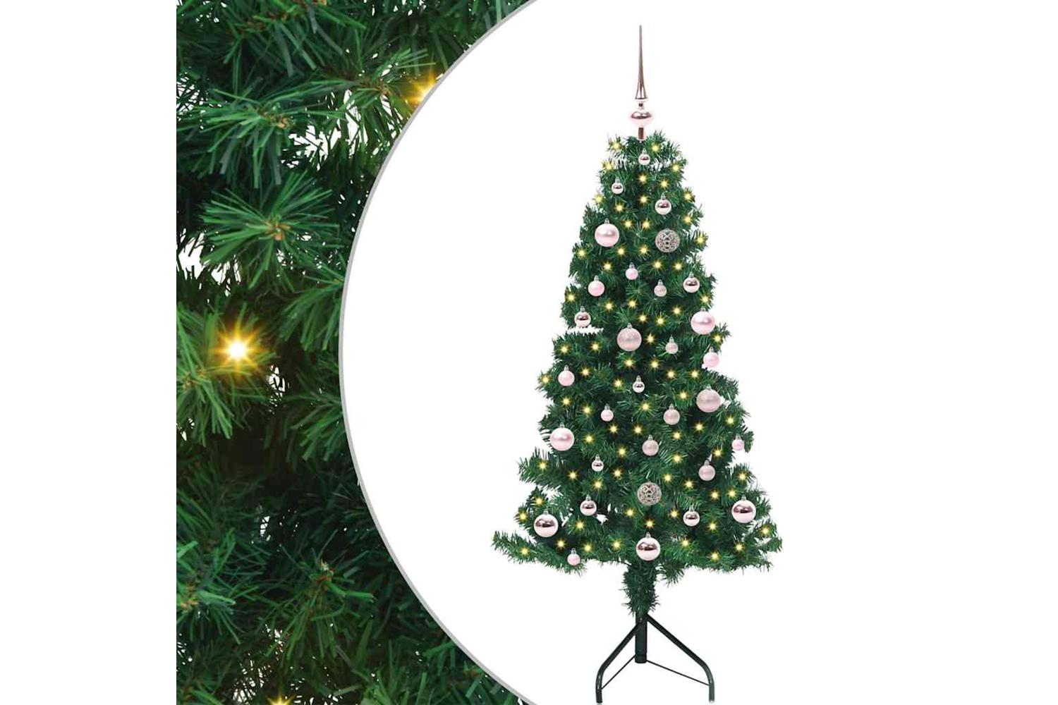 Vidaxl Corner Artificial Christmas Tree Green 150 Cm Pvc And Metal