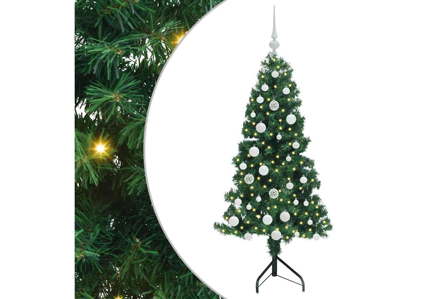 Vidaxl Corner Artificial Christmas Tree Green 150 Cm Pvc And Metal