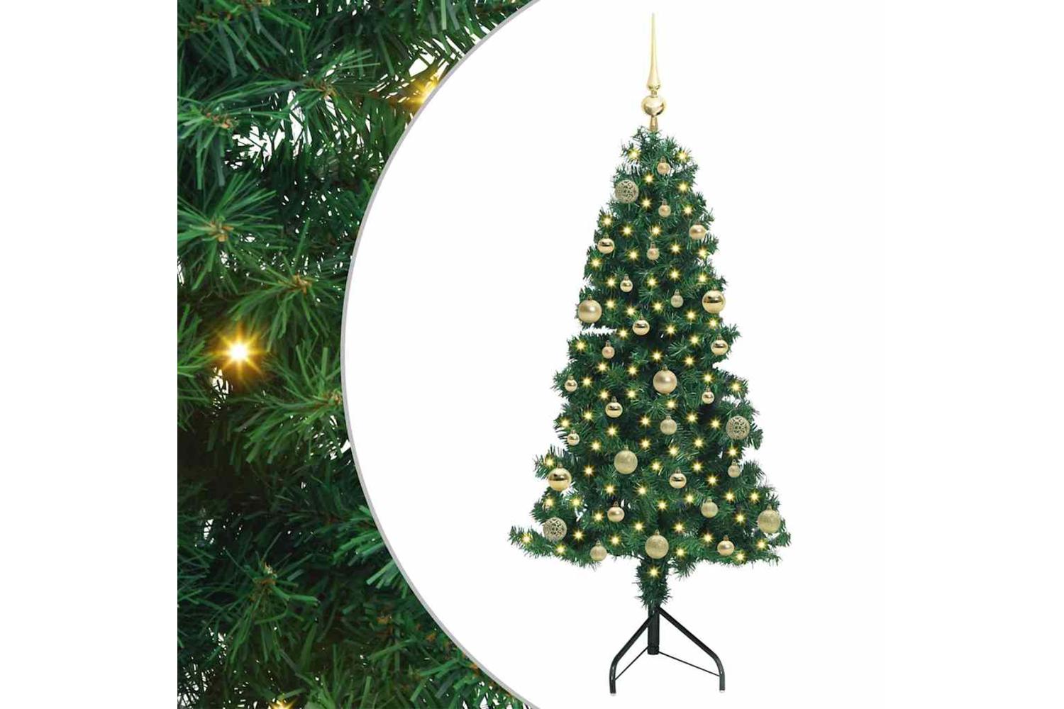 Vidaxl Corner Artificial Christmas Tree Green 150 Cm Pvc And Metal