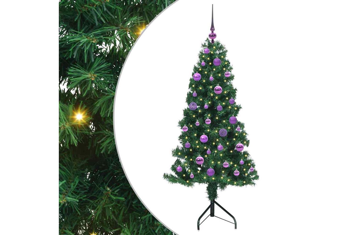 Vidaxl Corner Artificial Christmas Tree Green 150 Cm Pvc And Metal