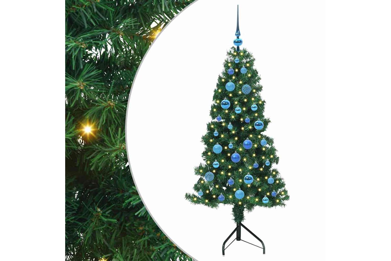 Vidaxl Corner Artificial Christmas Tree Green 150 Cm Pvc And Metal