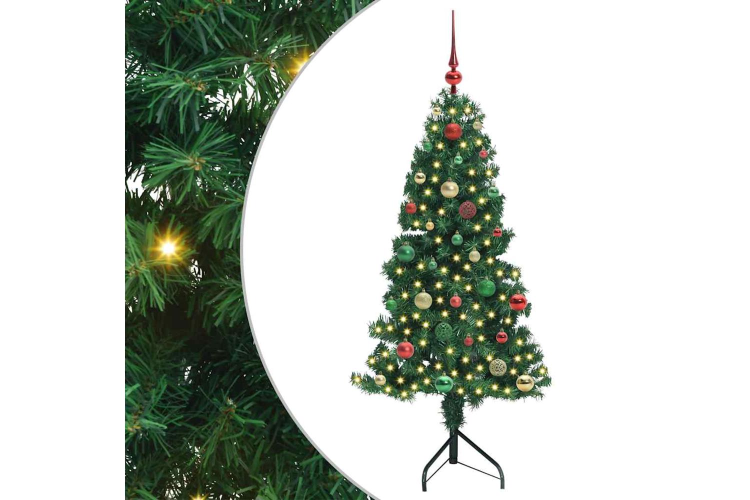 Vidaxl Corner Artificial Christmas Tree Green 150 Cm Pvc And Metal