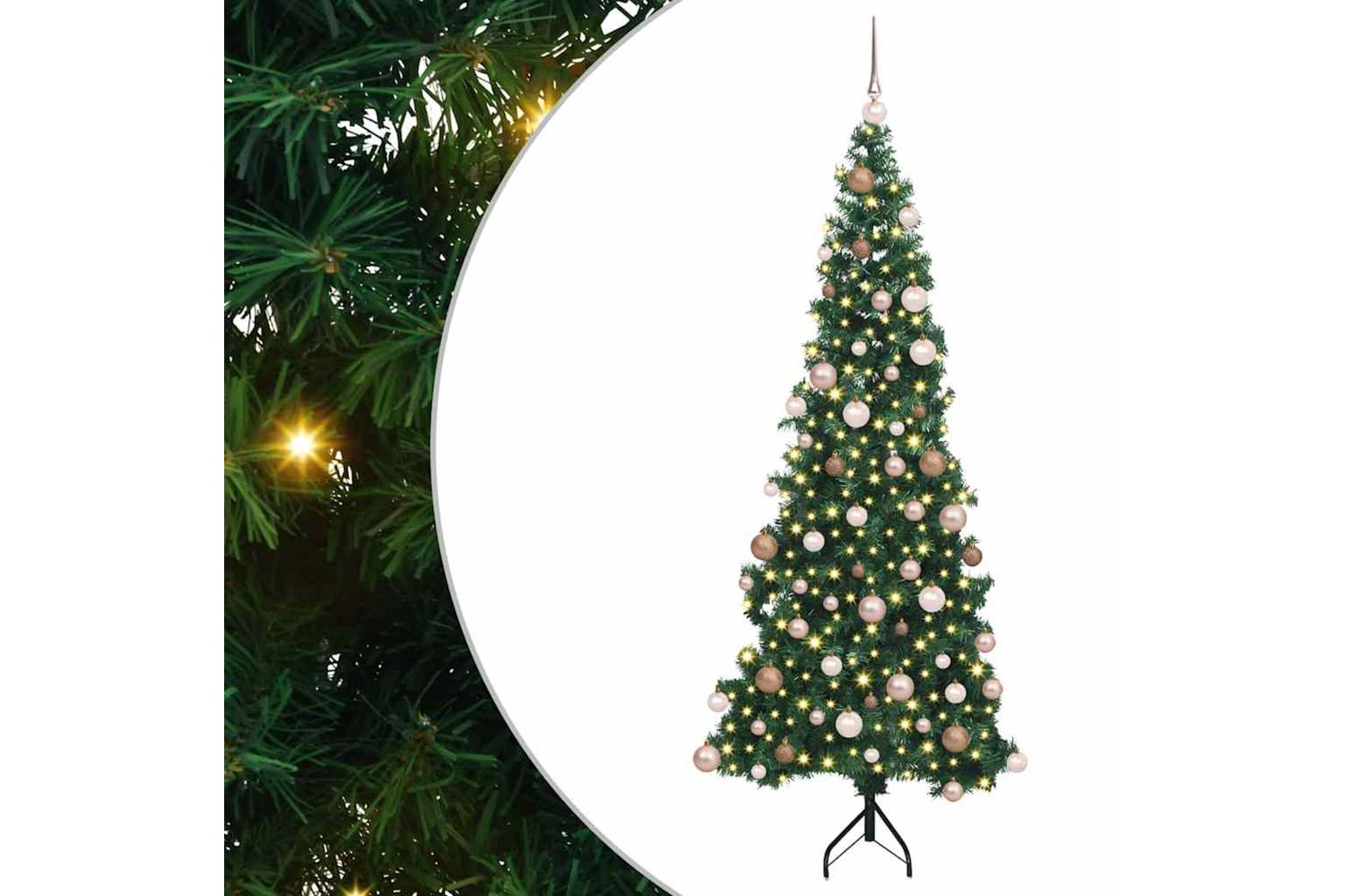 Vidaxl Corner Artificial Christmas Tree Green 180 Cm Pvc And Metal