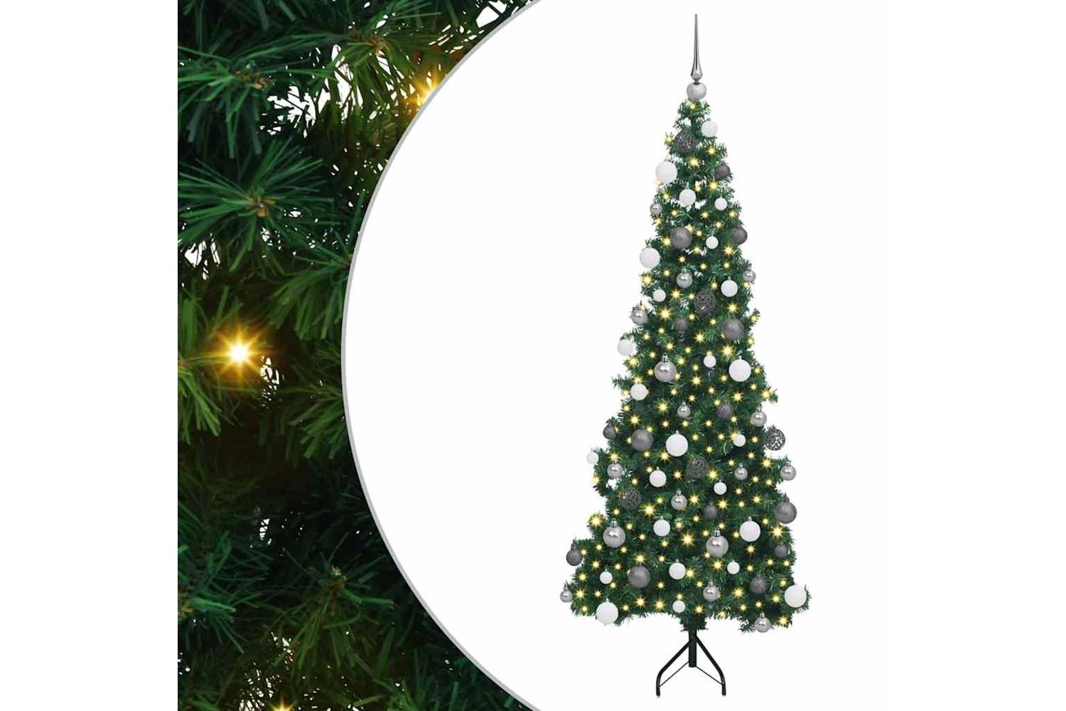 Vidaxl Corner Artificial Christmas Tree Green 180 Cm Pvc And Metal