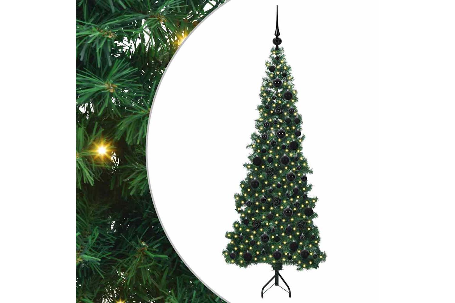 Vidaxl Corner Artificial Christmas Tree Green 180 Cm Pvc And Metal
