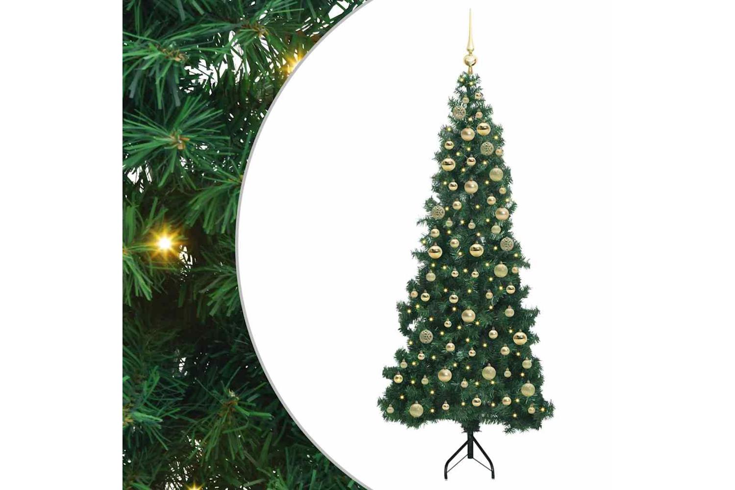 Vidaxl Corner Artificial Christmas Tree Green 180 Cm Pvc And Metal