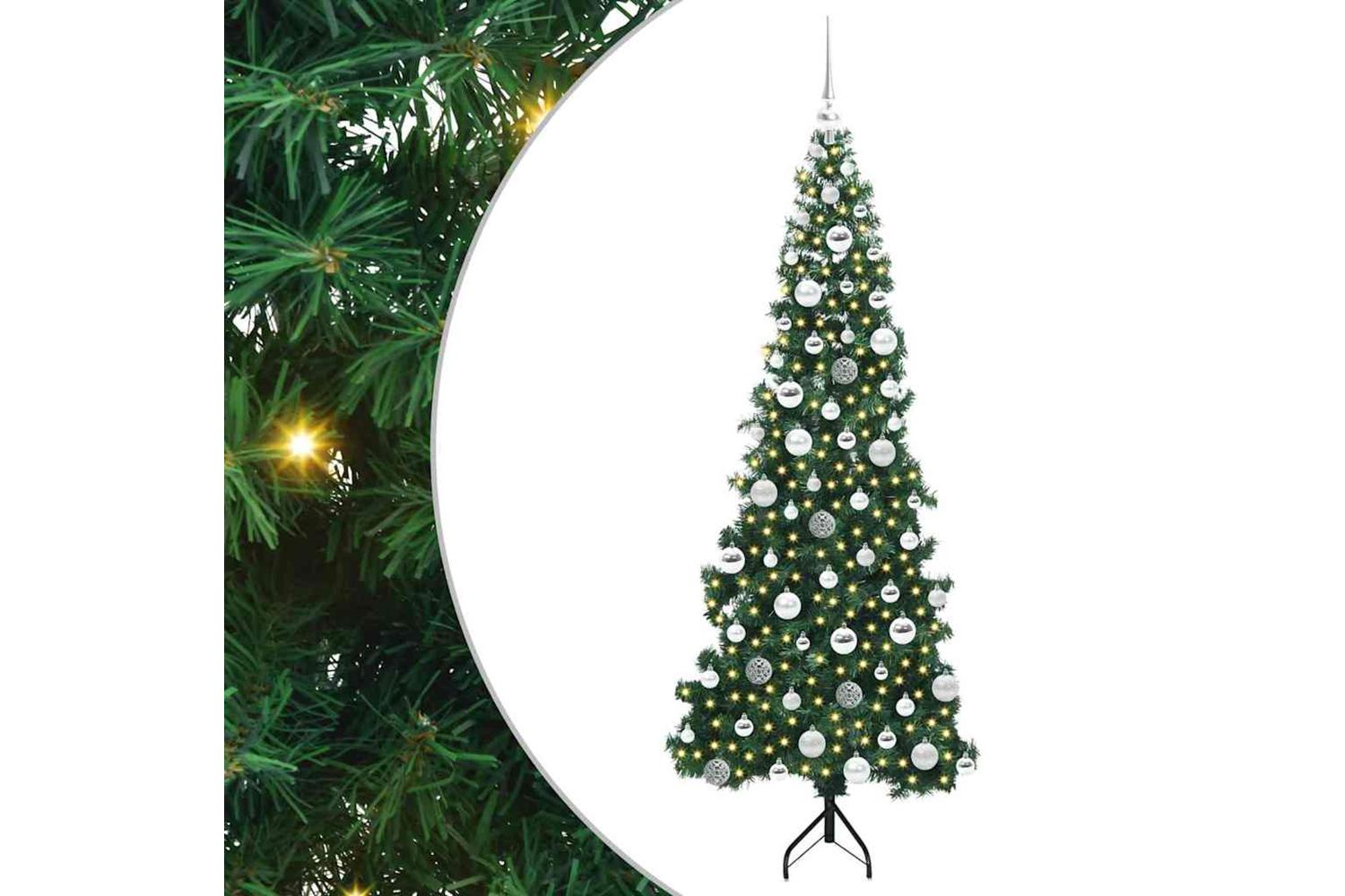 Vidaxl Corner Artificial Christmas Tree Green 180 Cm Pvc And Metal