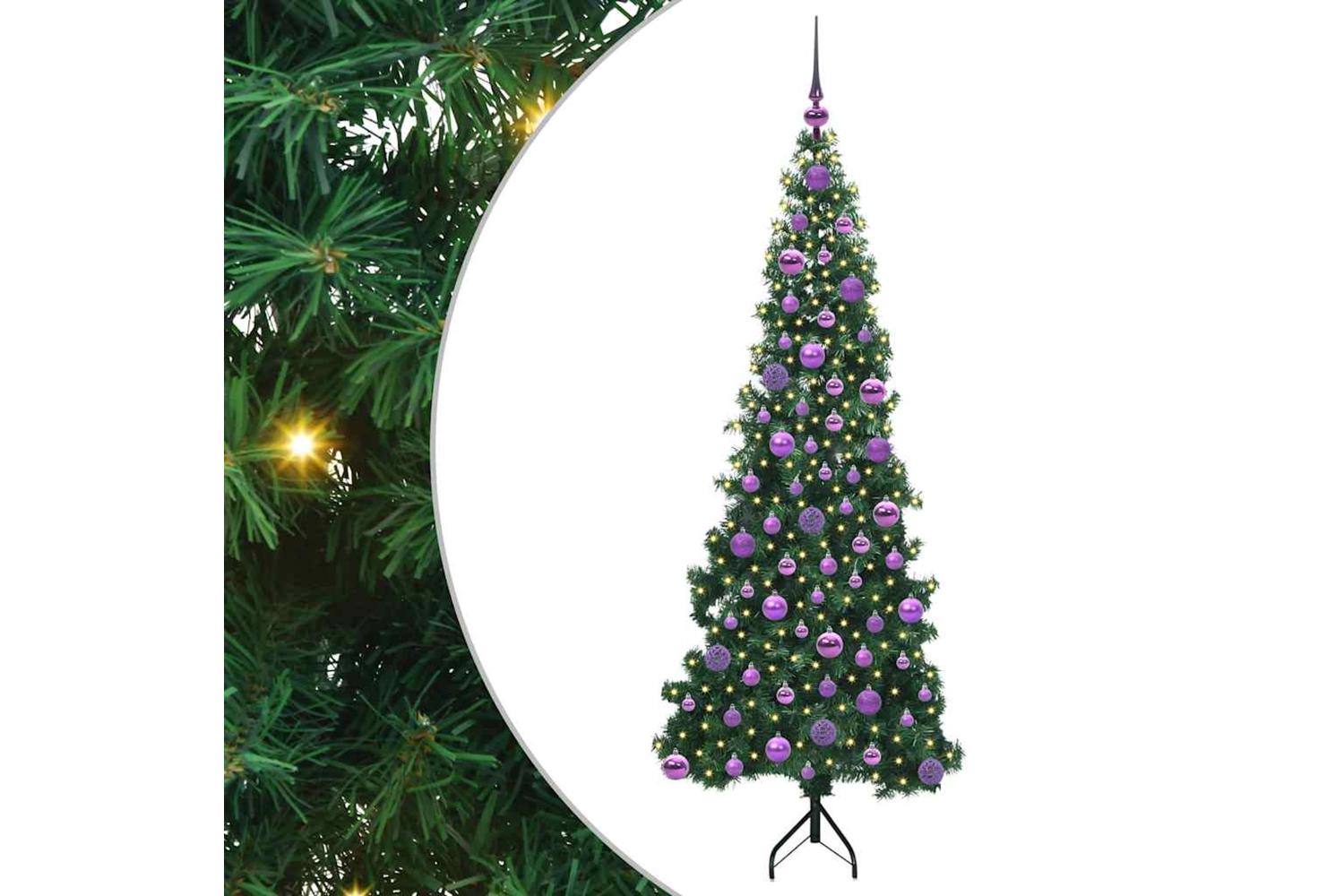 Vidaxl Corner Artificial Christmas Tree Green 180 Cm Pvc And Metal