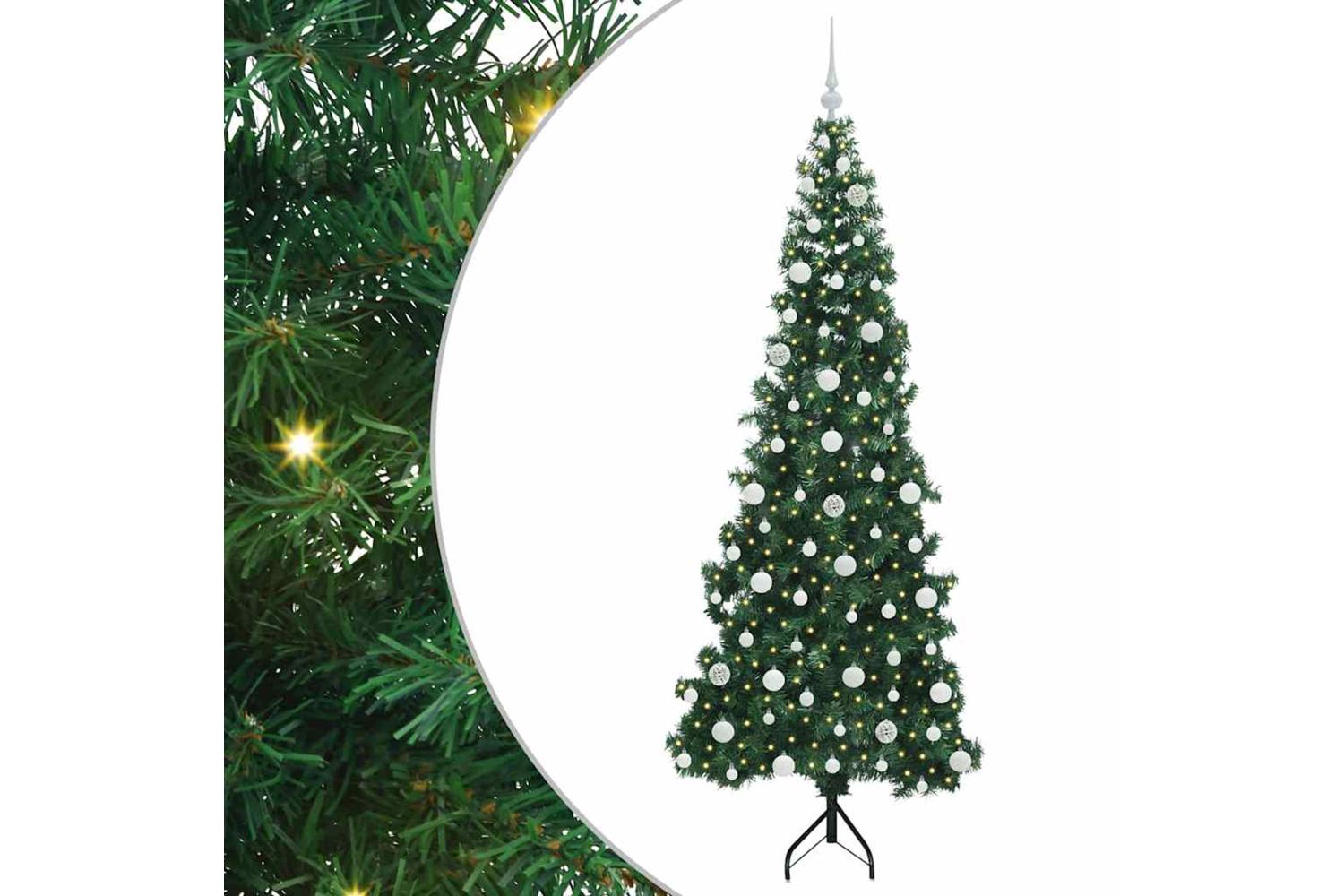 Vidaxl Corner Artificial Christmas Tree Green 210 Cm Pvc And Metal