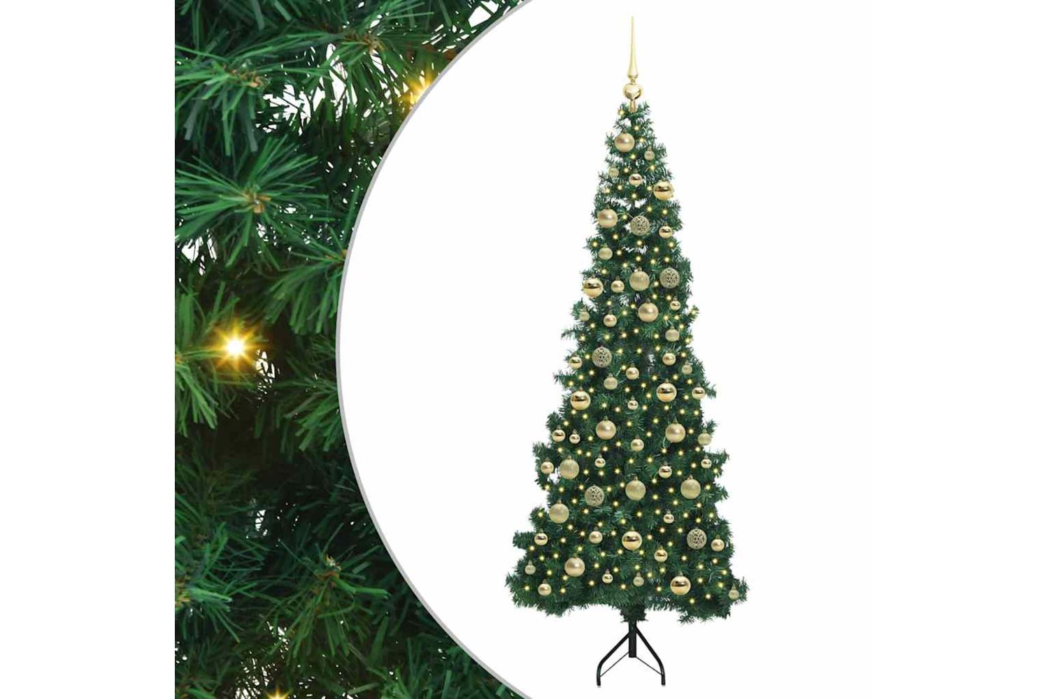Vidaxl Corner Artificial Christmas Tree Green 210 Cm Pvc And Metal