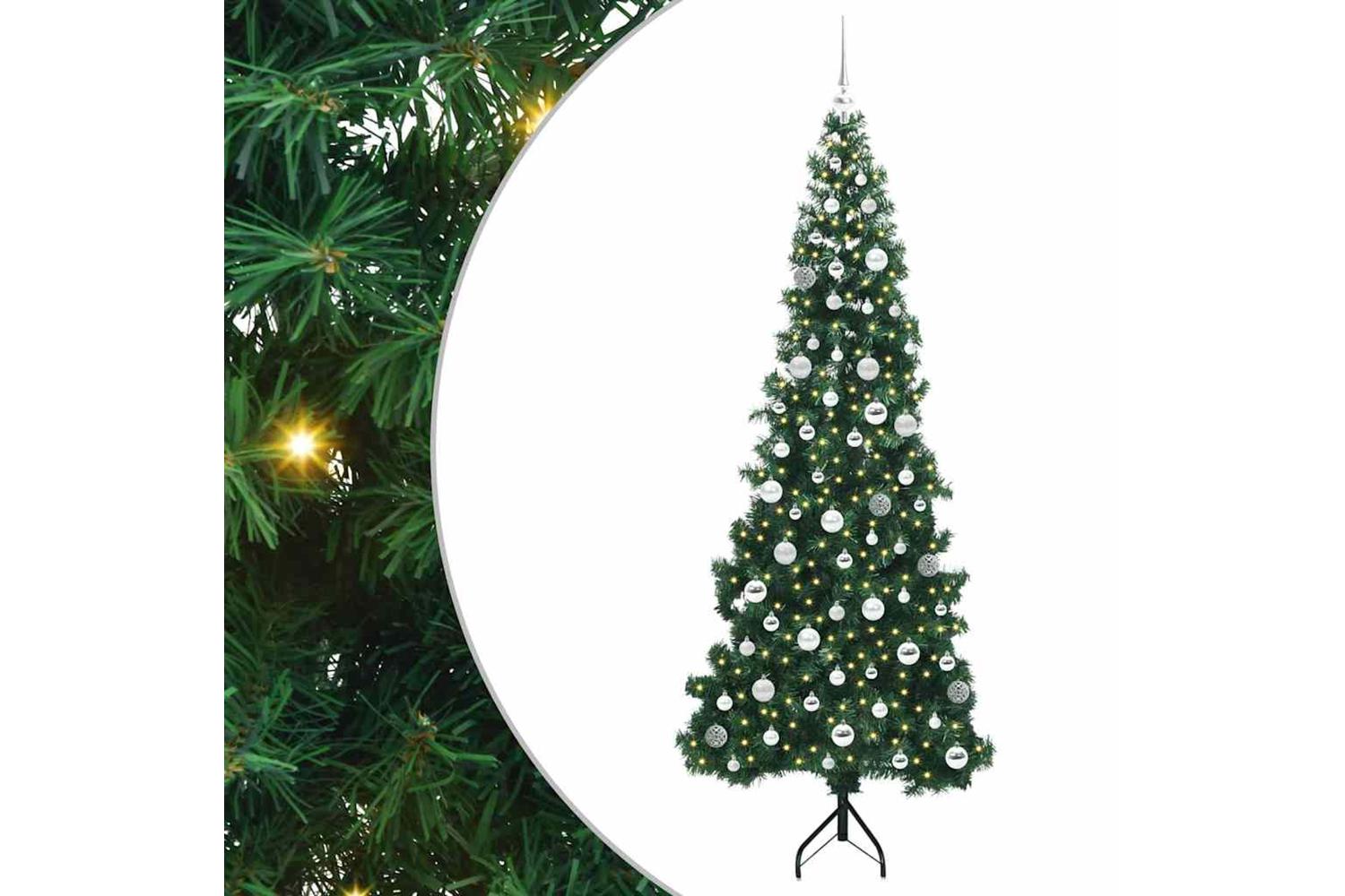 Vidaxl Corner Artificial Christmas Tree Green 210 Cm Pvc And Metal