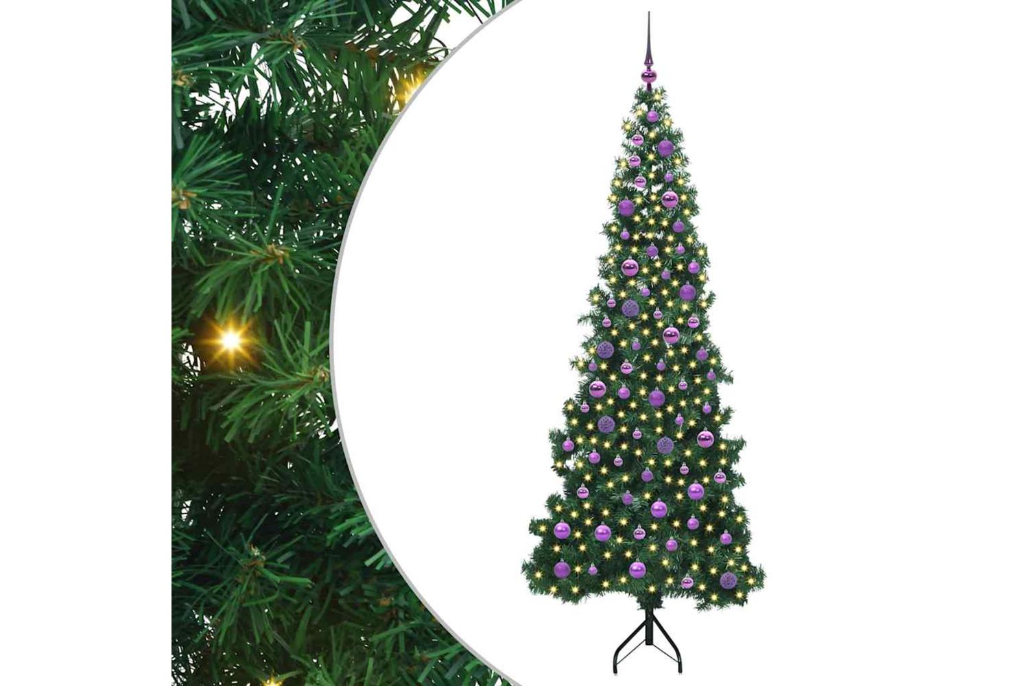 Vidaxl Corner Artificial Christmas Tree Green 210 Cm Pvc And Metal