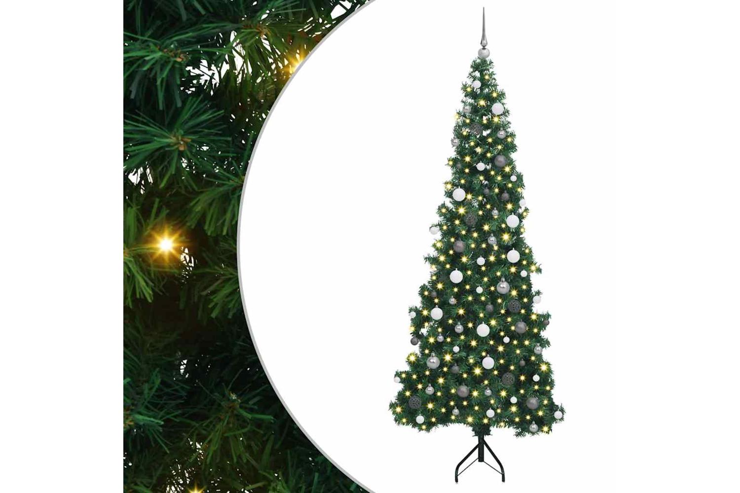 Vidaxl Corner Artificial Christmas Tree Green 240 Cm Pvc And Metal