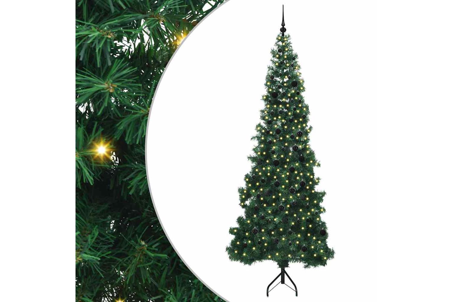 Vidaxl Corner Artificial Christmas Tree Green 240 Cm Pvc And Metal