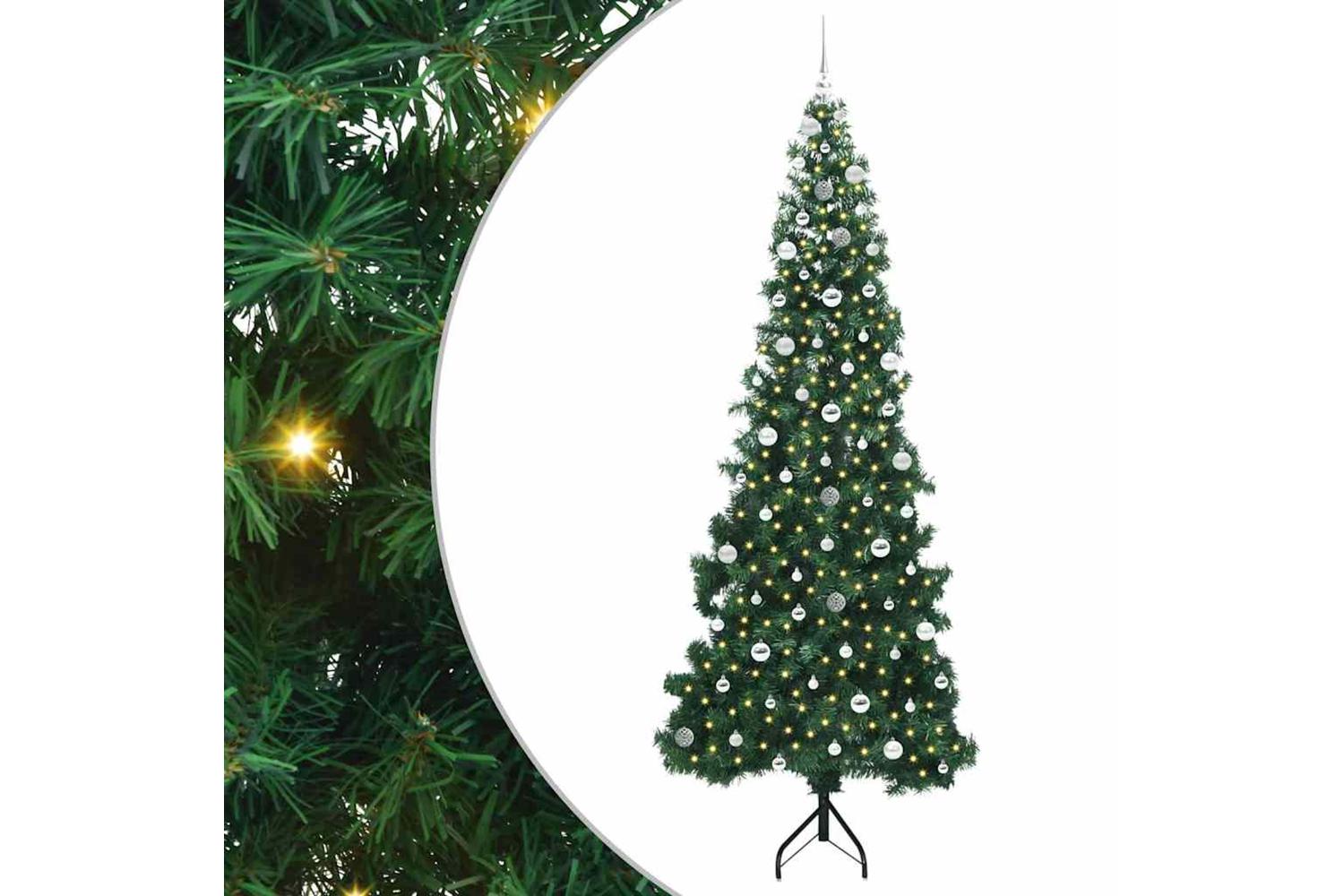 Vidaxl Corner Artificial Christmas Tree Green 240 Cm Pvc And Metal